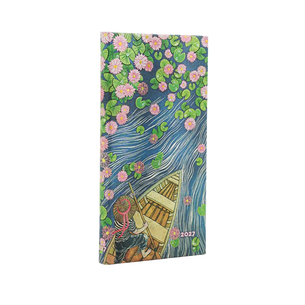 Agenda 2027 PAPERBLANKS Rivière aux Lotus - 1 semaine sur 2 pages - Slim - Hardcover - Horizontal - 176p