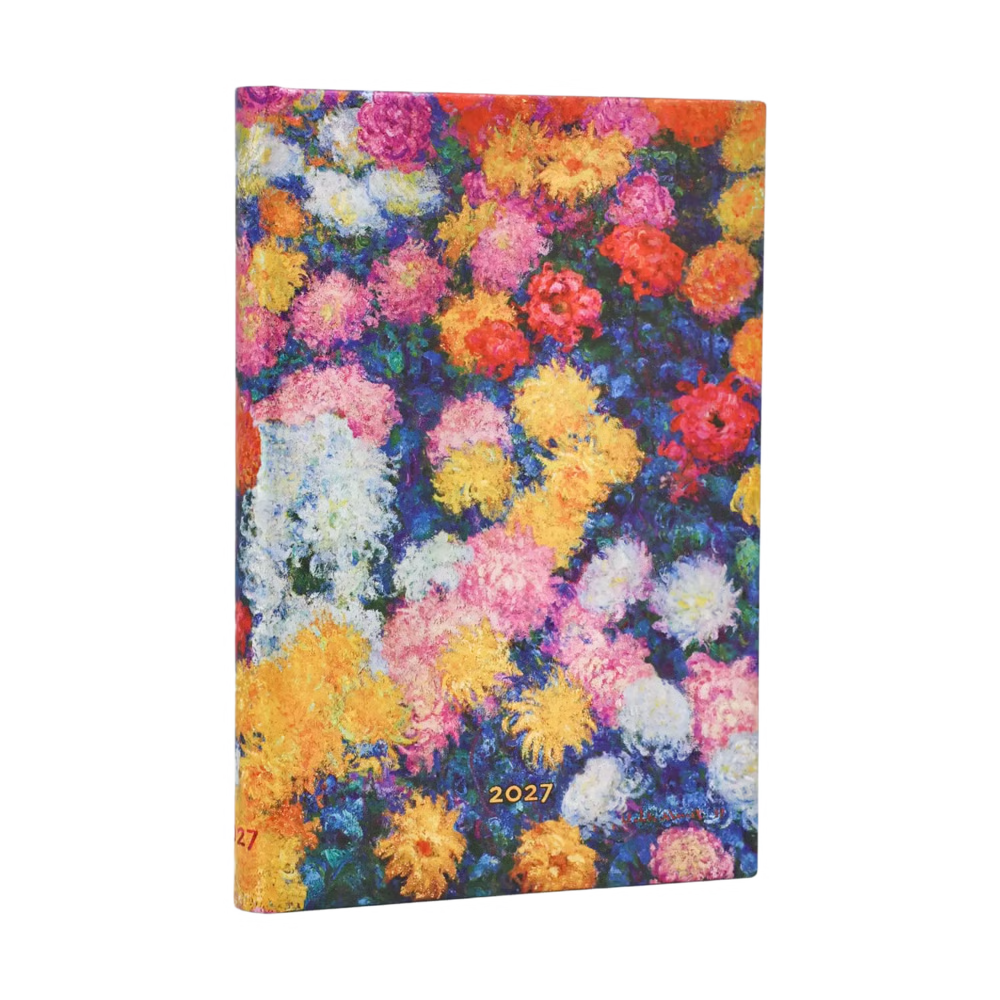 Agenda 2027 PAPERBLANKS Les Chrysanthèmes de Monet - 1 semaine sur 2 pages - Maxi - Hardcover - Horizontal - 176p
