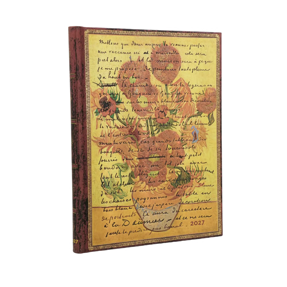Agenda 2027 PAPERBLANKS Van Gogh, Tournesols - 1 semaine sur 2 pages - Ultra - Hardcover - Vertical - 176p