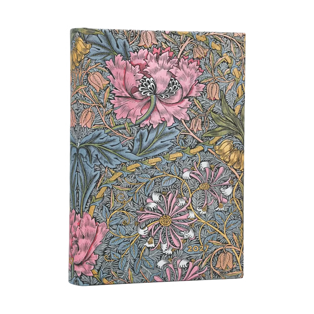 Agenda 2027 PAPERBLANKS Morris Chèvrefeuille Rose - 1 semaine sur 2 pages - Maxi - Softcover - Horizontal - 176p