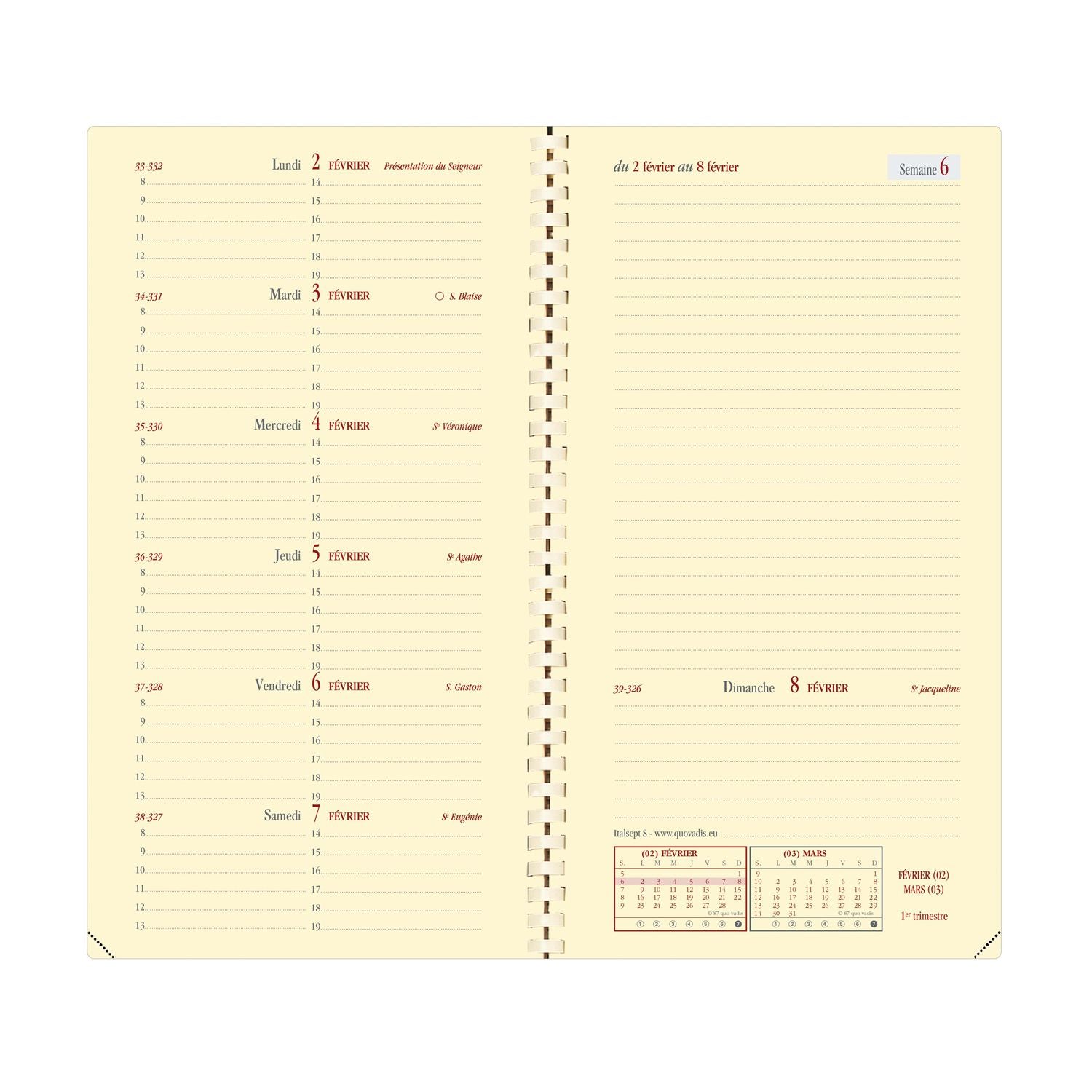 Agenda 2024-2025 QUO VADIS Italsept S Impala - 1 semaine + notes - 8.8 x 17 cm - Bleu prusse - 3371010480494