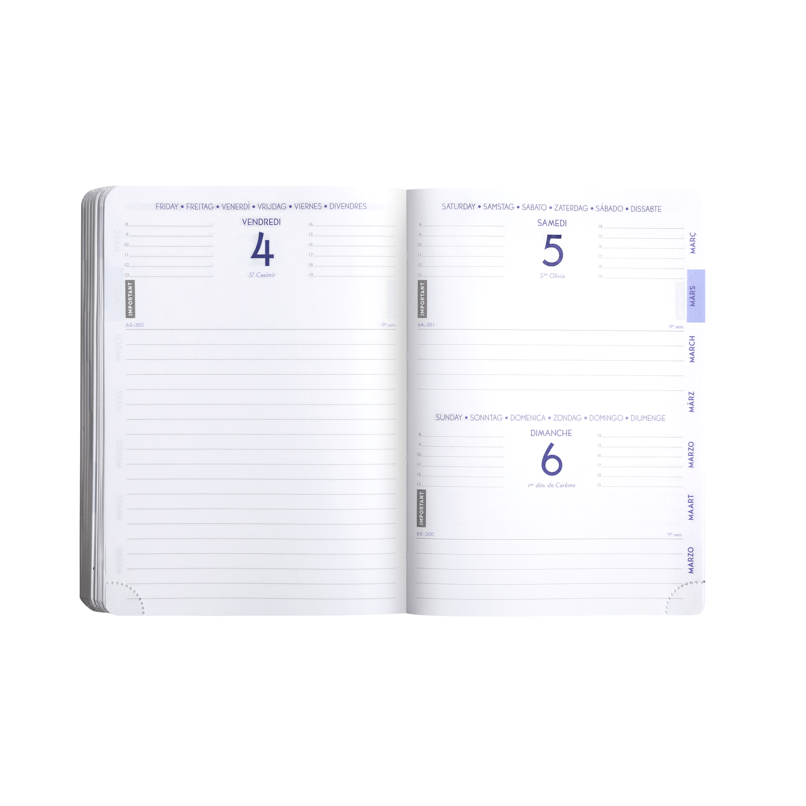 Agenda 2025 - 2026 CLAIREFONTAINE Forum - 12 x 17 cm - 1 jour par page - Orientation horizontale - Metric bleu canard - 3660942045308