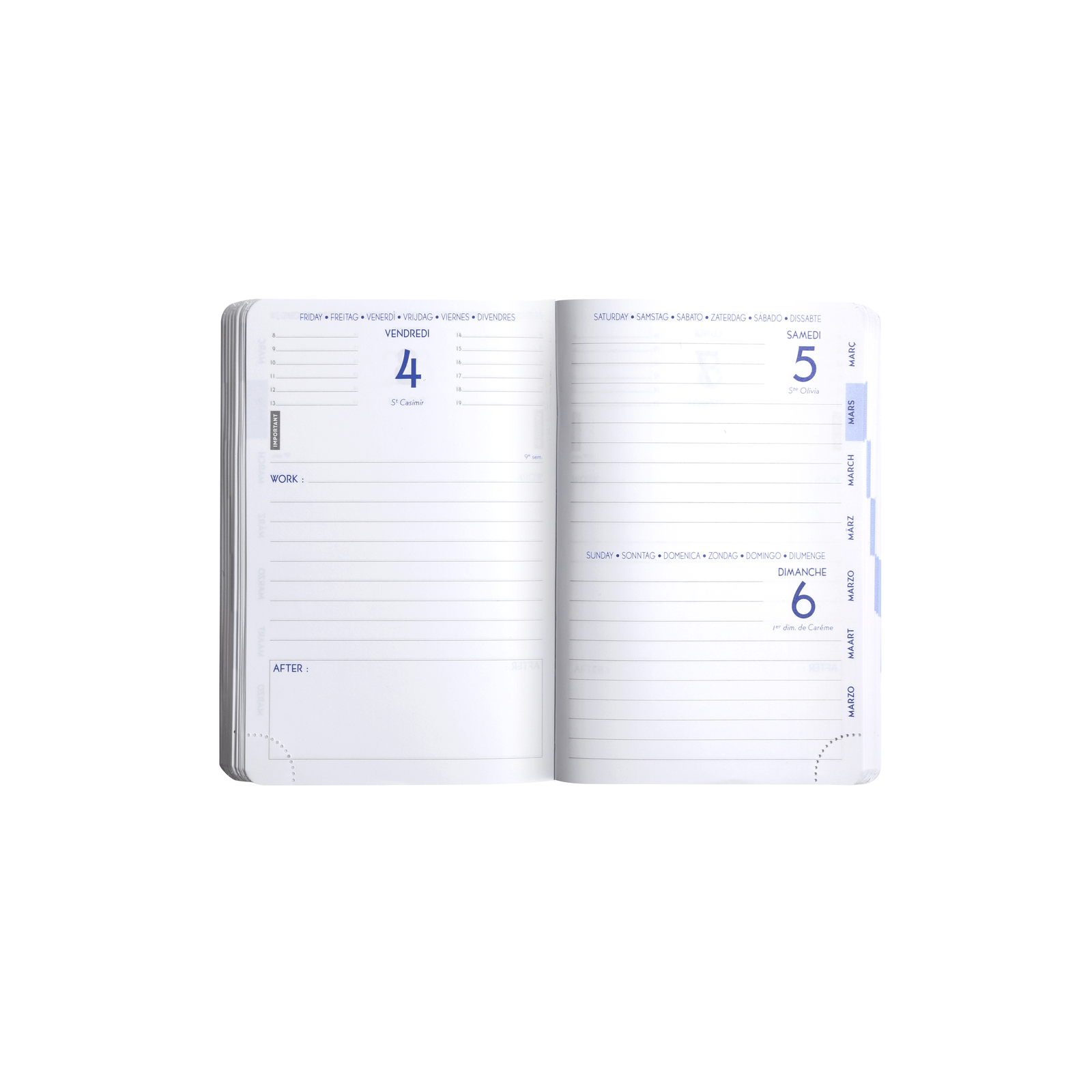 Agenda 2025 - 2026 CLAIREFONTAINE Work & After - 10 x 15 cm - 1 jour par page - Orientation horizontale - Classic bleu - 3660942056076