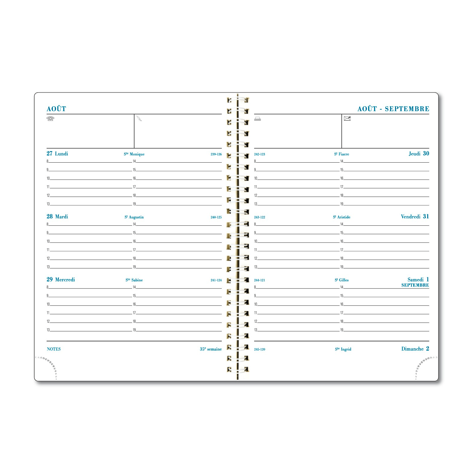 Agenda 2025 - 2026 EXACOMPTA SAD 19S - 14 x 18 cm - 1 semaine sur 2 pages - Orientation horizontale - Linicolor orange - 3660942002158