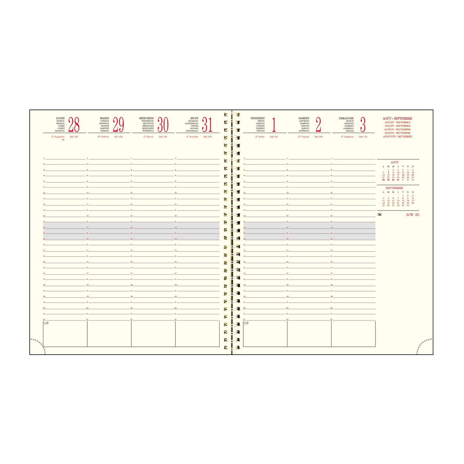 Agenda 2025 - 2026 EXACOMPTA SAD 22S - 18,5 x 22,5 cm - 1 semaine sur 2 pages - Orientation verticale - Kaa bleu - 3660942084536