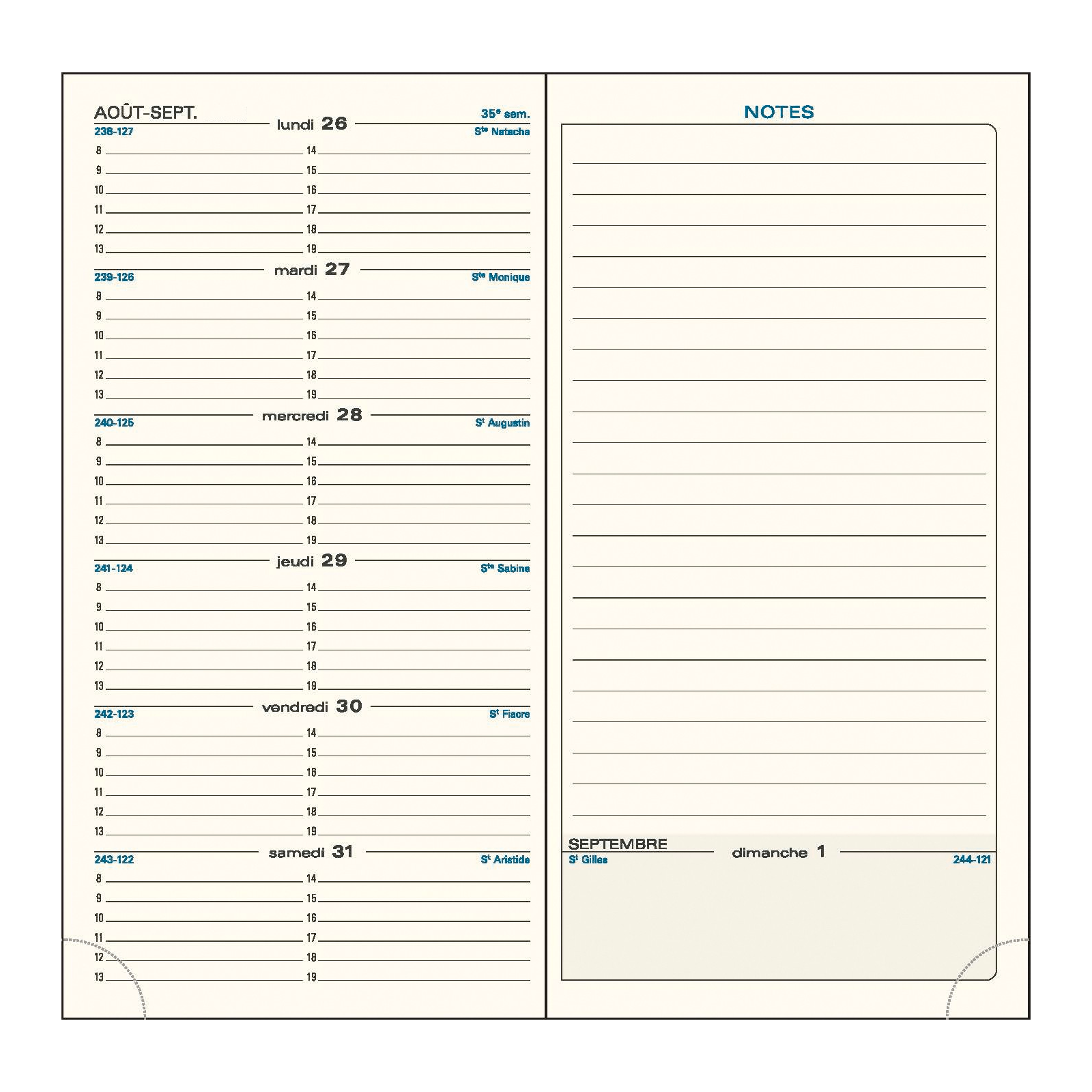Agenda 2025 - 2026 EXACOMPTA SAS 17 - 9 x 17,5 cm - 1 semaine + notes - Orientation horizontale - Winner noir - 3660942000284