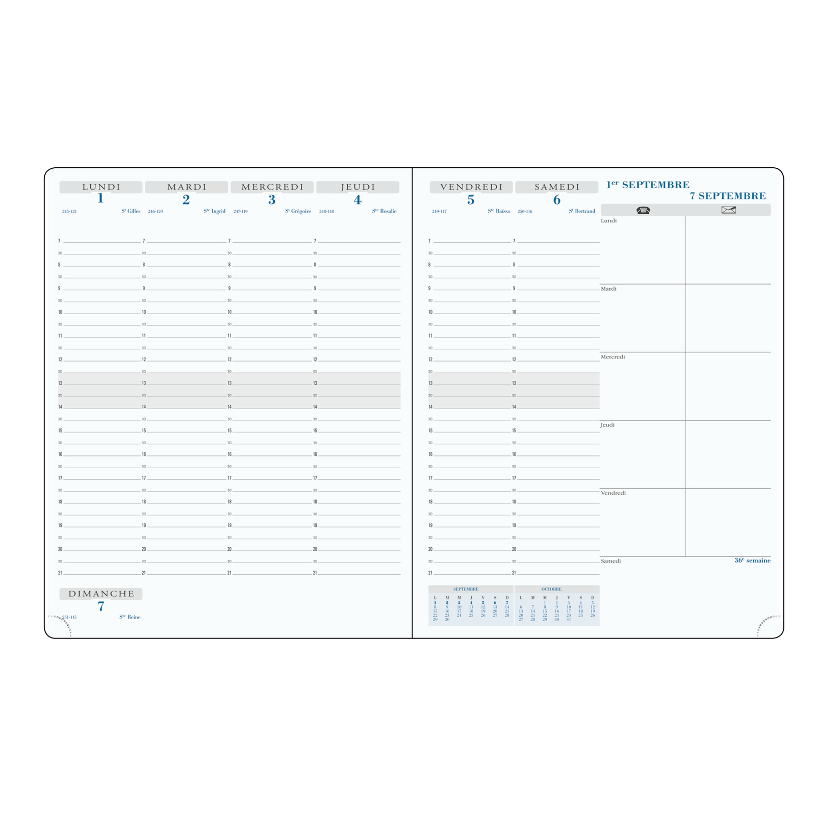 Agenda 2025 - 2026 EXACOMPTA SAS 27 - 21 x 27 cm - 1 semaine sur 2 pages - Orientation verticale - Winner noir - 3660942000376