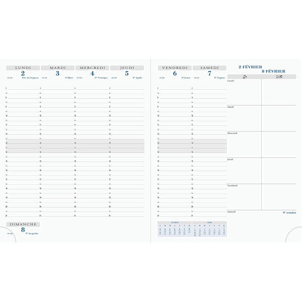 Agenda 2025 EXACOMPTA Horizons 22 Winner - 1 semaine sur 2 pages - 18.5 x 22.5 cm - Bleu - 3660942018241