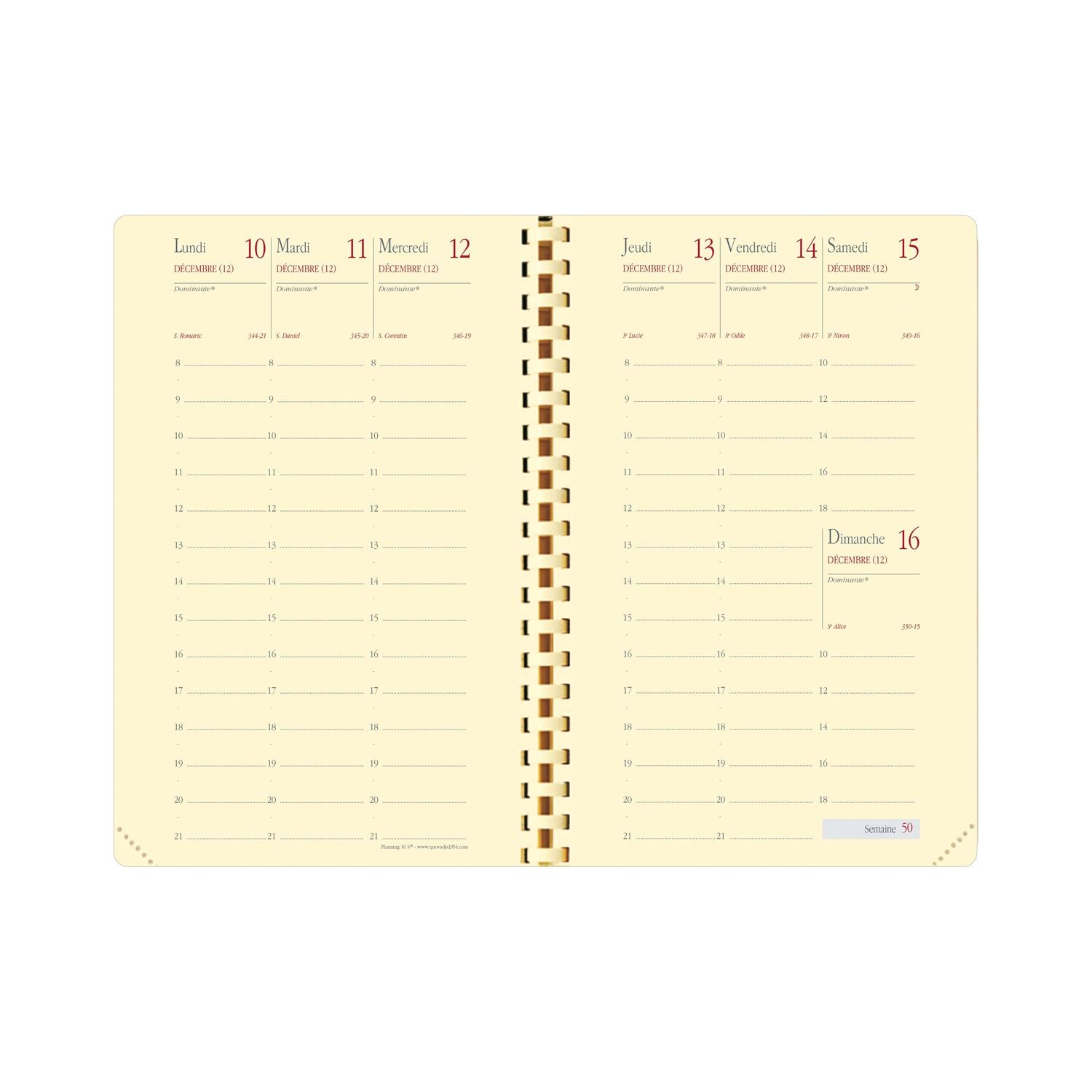 Agenda 2025 QUO VADIS Planning 16 S Soho - 1 semaine sur 2 pages - 9 x 16 cm - Beige - 3371010515257