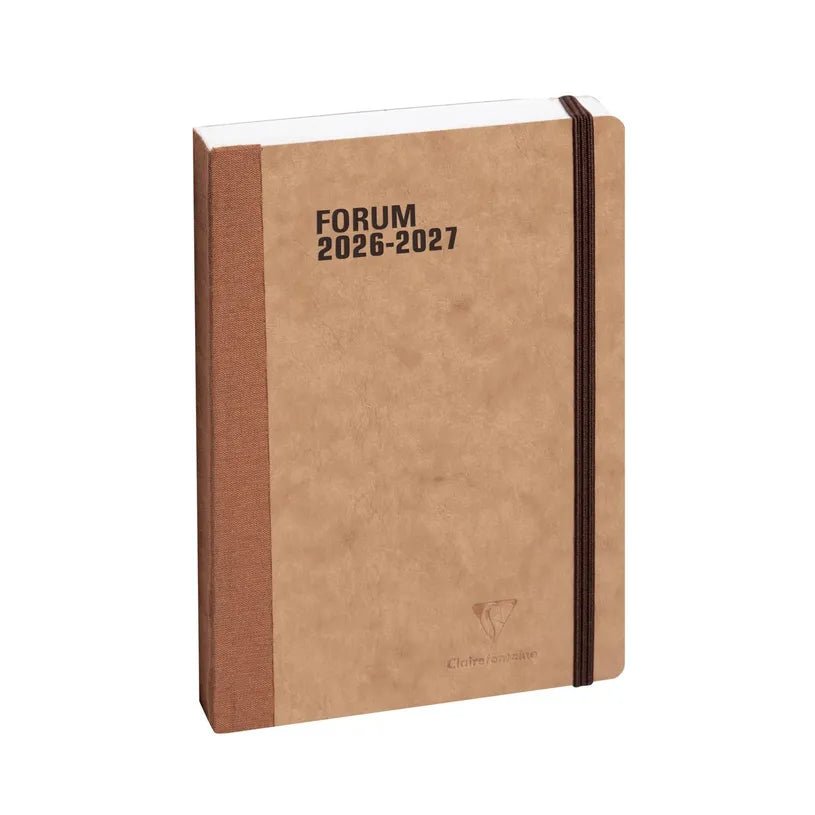 Agenda 2026 - 2027 CLAIREFONTAINE Forum - 12 x 17 cm - 1 jour par page - Orientation horizontale - Age Bag havane - 3660942056465