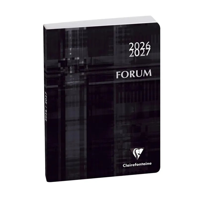Agenda 2026 - 2027 CLAIREFONTAINE Forum - 12 x 17 cm - 1 jour par page - Orientation horizontale - Metric noir - 3660942040945