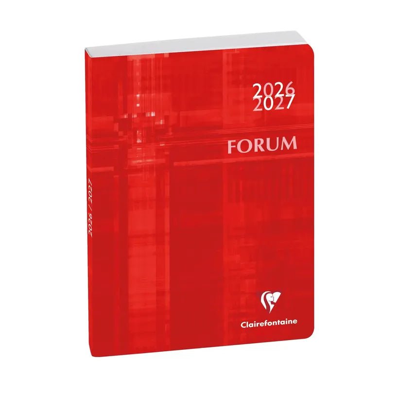 Agenda 2026 - 2027 CLAIREFONTAINE Forum - 12 x 17 cm - 1 jour par page - Orientation horizontale - Metric rouge - 3660942086998