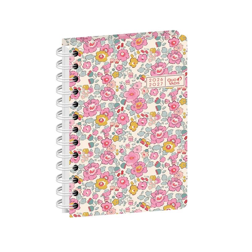 Agenda 2026 - 2027 QUO VADIS Eurotextagenda ML - 12 x 17 cm - 1 jour par page - Orientation horizontale - Egeo liberty - 3371010545896