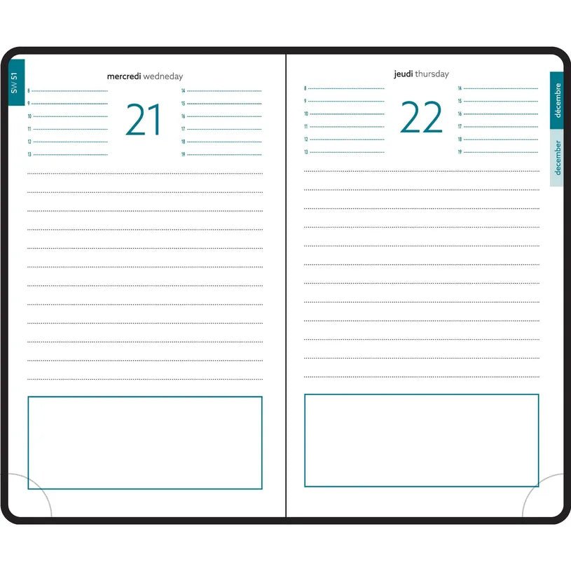 Agenda 2027 EXACOMPTA EasyDay 15 - 10 x 15 cm - 1 jour par page - Orientation horizontale - Volga noir - 3660942061032