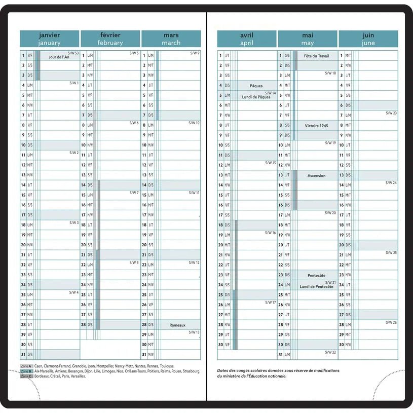 Agenda 2027 EXACOMPTA EasyTime 17 - 9 x 17,5 cm - 1 semaine + notes - Orientation horizontale - Iris iridescent - 3660942091749