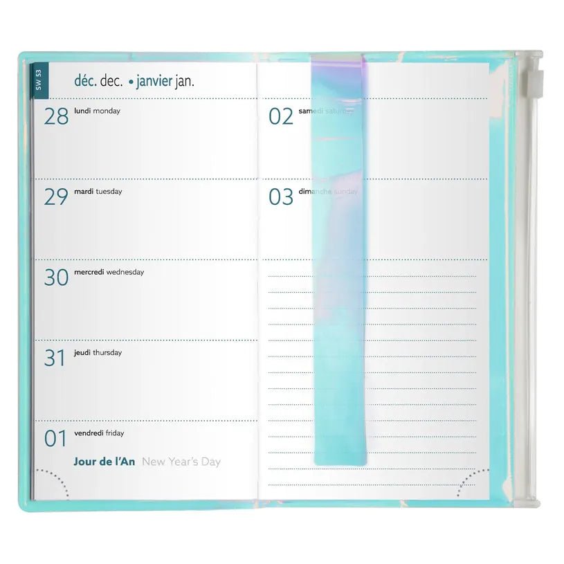Agenda 2027 EXACOMPTA EasyTime 17 - 9 x 17,5 cm - 1 semaine + notes - Orientation horizontale - Iris iridescent - 3660942091749