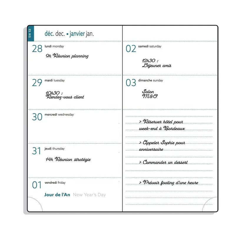 Agenda 2027 EXACOMPTA EasyTime 17 - 9 x 17,5 cm - 1 semaine + notes - Orientation horizontale - Sapporo carpes - 3660942091930