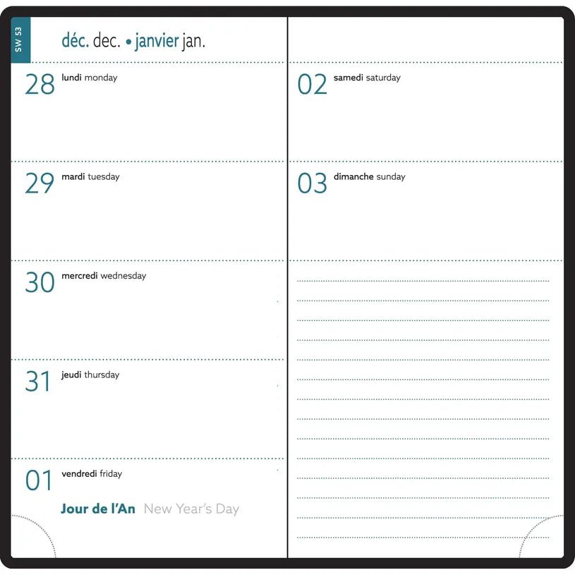 Agenda 2027 EXACOMPTA EasyTime 17 - 9 x 17,5 cm - 1 semaine + notes - Orientation horizontale - Sapporo carpes - 3660942091930