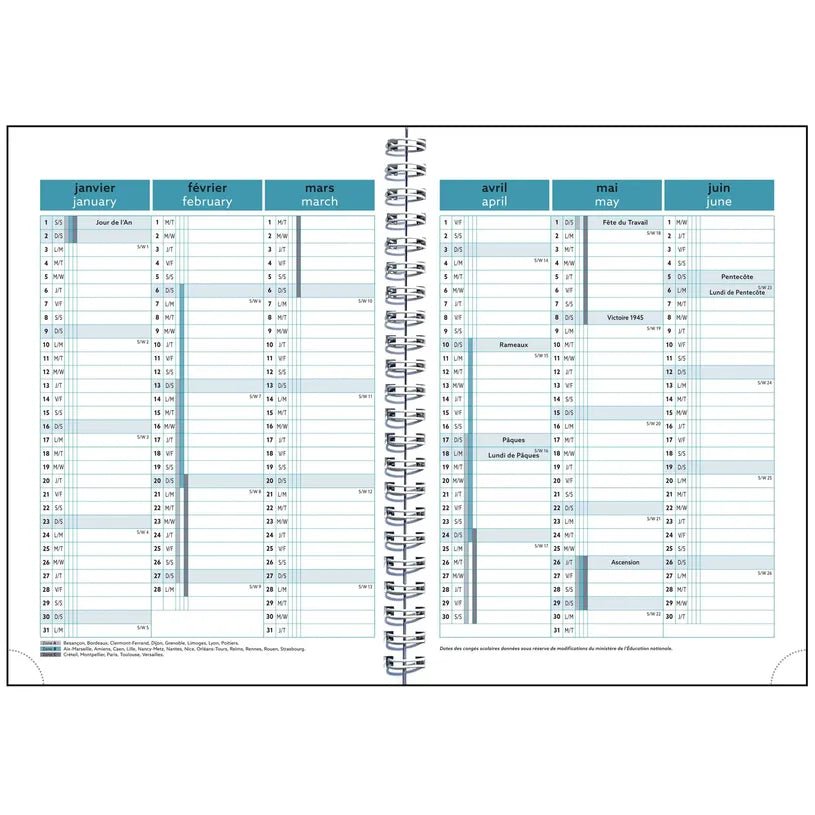 Agenda 2027 EXACOMPTA EasyTime 21S - 15 x 21 cm - 1 semaine + notes - Orientation horizontale - Lily bleu - 3660942091343