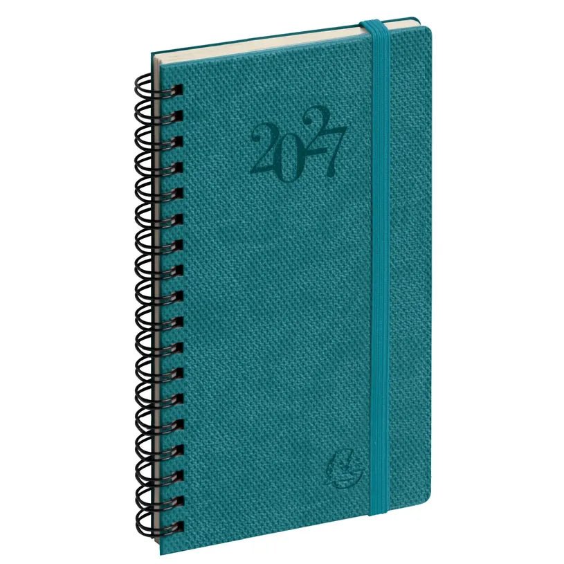 Agenda 2027 EXACOMPTA Eurotime 16S - 9 x 16 cm - 1 semaine sur 2 pages - Orientation horizontale - Swan bleu canard - 3660942224352