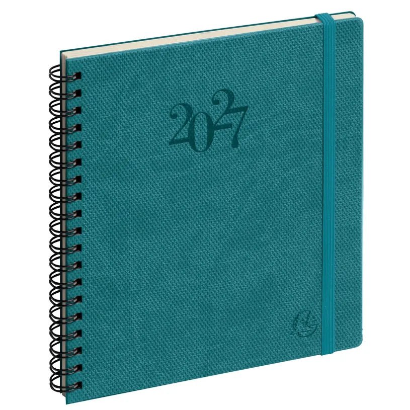 Agenda 2027 EXACOMPTA Eurotime 18S - 15 x 17 cm - 1 semaine sur 2 pages - Orientation verticale - Swan bleu canard - 3660942124379