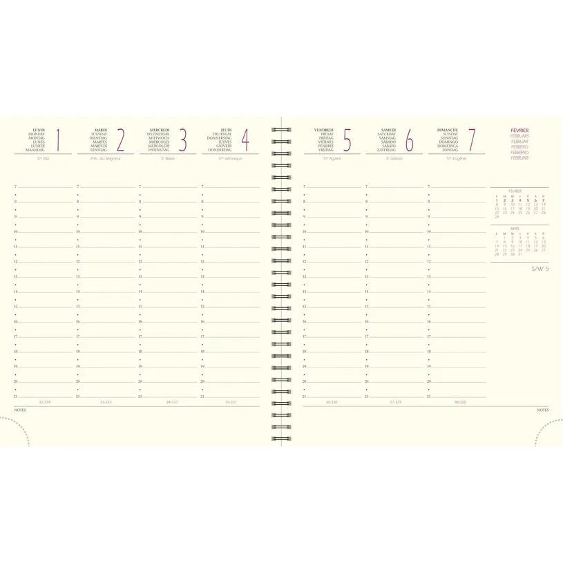 Agenda 2027 EXACOMPTA Eurotime 18S - 15 x 17 cm - 1 semaine sur 2 pages - Orientation verticale - Swan orange - 3660942124379