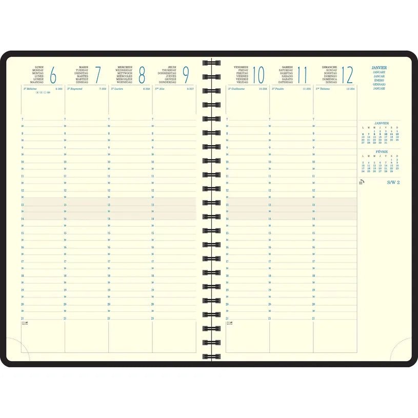 Agenda 2027 EXACOMPTA Eurotime 24S - 16 x 24 cm - 1 semaine sur 2 pages - Orientation verticale - Rialto vert - 3660942089128
