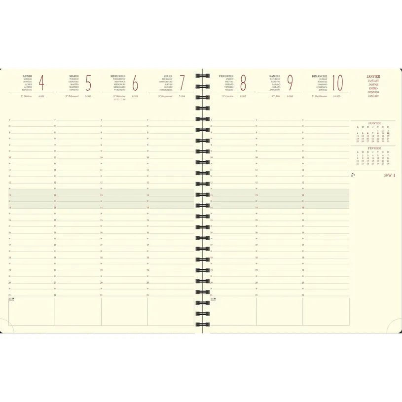 Agenda 2027 EXACOMPTA Eurotime 27S - 21 x 27 cm - 1 semaine sur 2 pages - Orientation verticale - Duo Kaa noir - 3660942049849