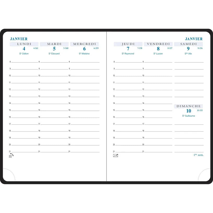 Agenda 2027 EXACOMPTA Horizons 13 - 9 x 13 cm - 1 semaine sur 2 pages - Orientation verticale - Winner rouge - 3660942016650