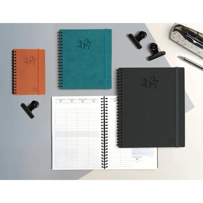 Agenda 2027 EXACOMPTA Horizons 20S - 15 x 21 cm - 1 semaine sur 2 pages - Orientation verticale - Swan bleu canard - 3660942124386
