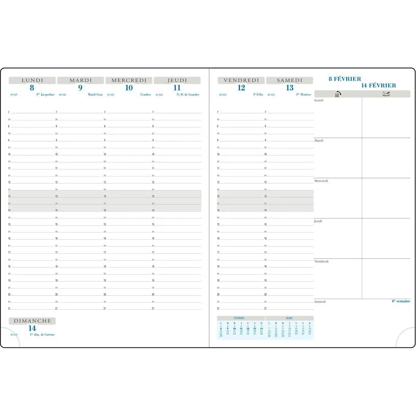 Agenda 2027 EXACOMPTA Horizons 27 - 21 x 27 cm - 1 semaine sur 2 pages - Orientation verticale - Winner noir - 3660942020046