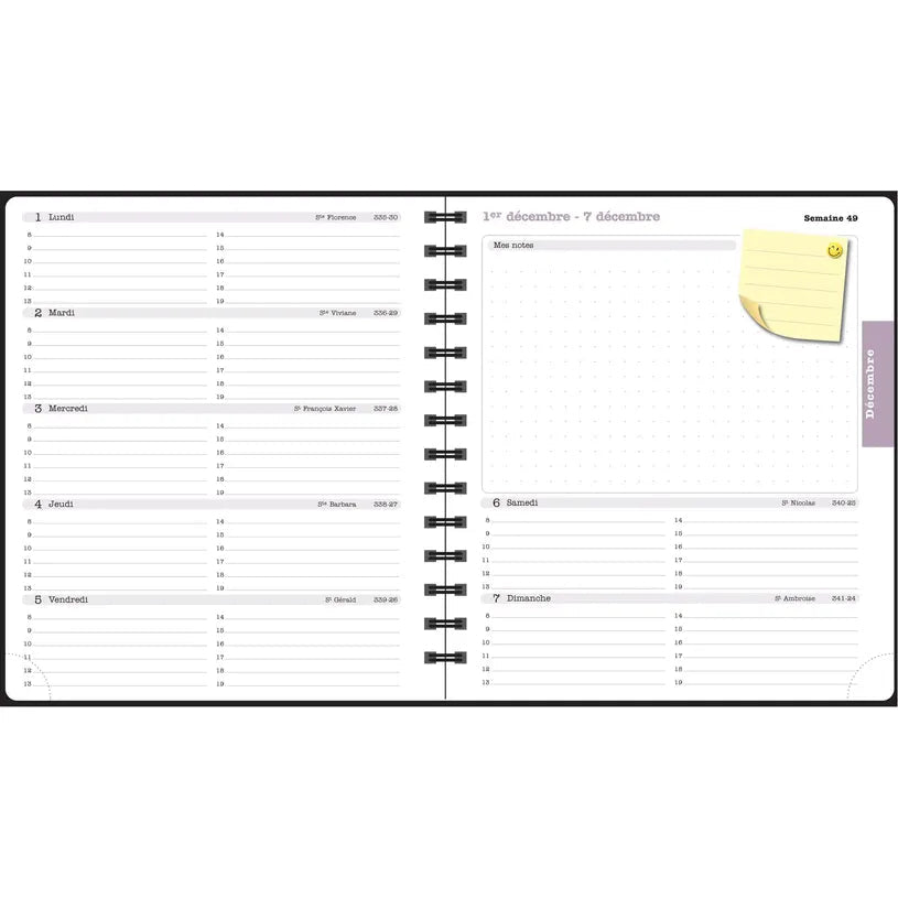 Agenda 2027 EXACOMPTA Lady 18S - 15 x 17 cm - 1 semaine + notes - Orientation horizontale - Sophie Adde fleurs - 3660942088404