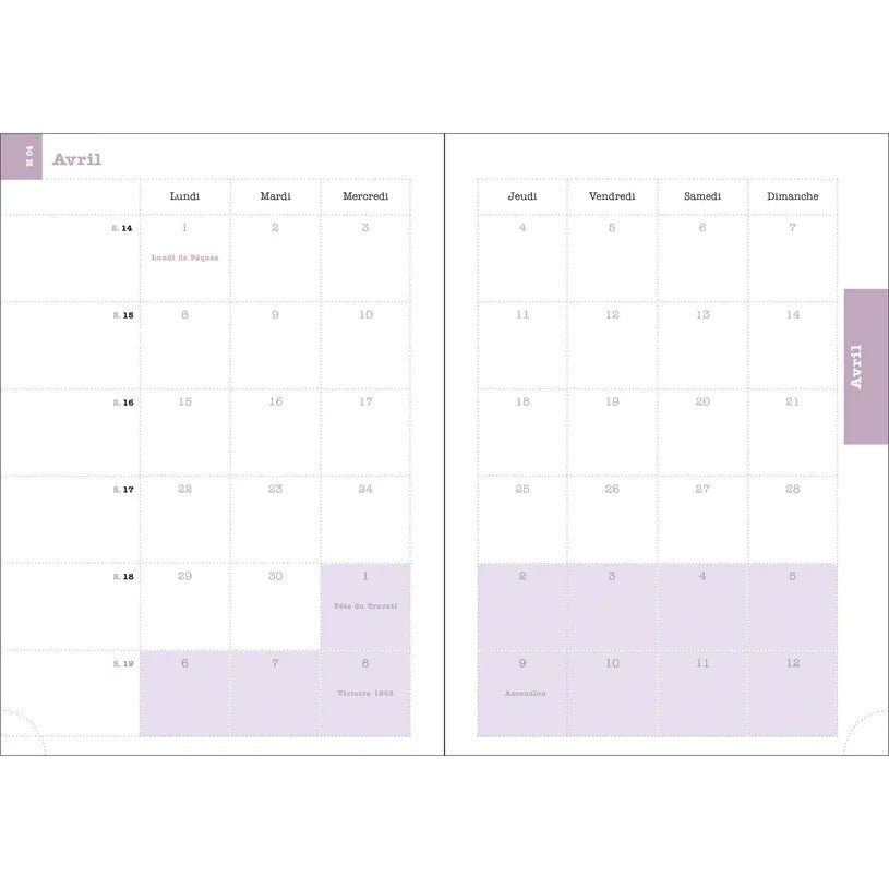 Agenda 2027 EXACOMPTA Lady 20 - 15 x 21 cm - 1 semaine + notes - Orientation horizontale - Alysse fuchsia - 3660942091251
