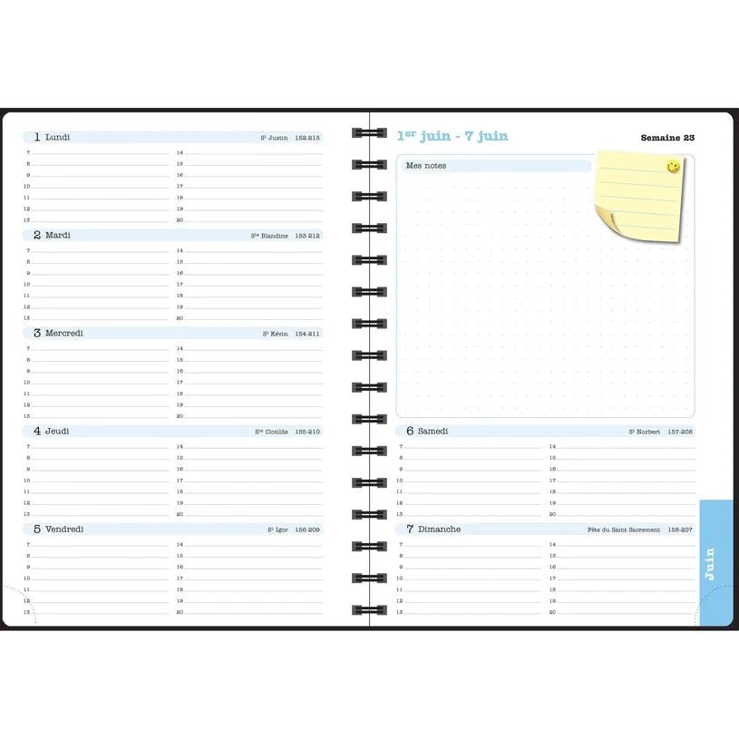 Agenda 2027 EXACOMPTA Lady 20S - 15 x 21 cm - 1 semaine + notes - Orientation horizontale - Sophie Adde fleurs - 3660942088442