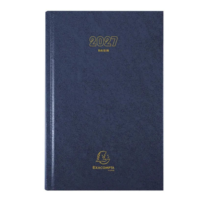 Agenda 2027 EXACOMPTA Raisin - 16,5 x 24,5 cm - 1 jour par page - Orientation horizontale - Bleu - 3660942007658