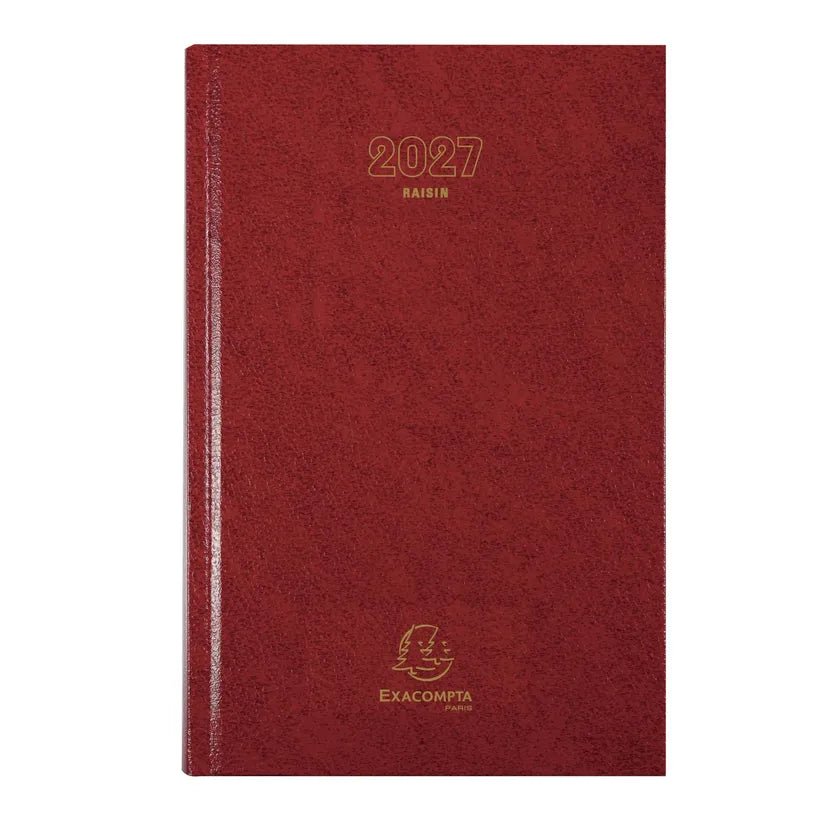 Agenda 2027 EXACOMPTA Raisin - 16,5 x 24,5 cm - 1 jour par page - Orientation horizontale - Rouge - 3660942007658