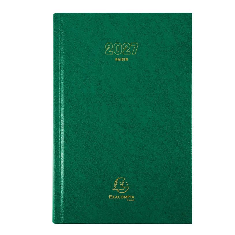 Agenda 2027 EXACOMPTA Raisin - 16,5 x 24,5 cm - 1 jour par page - Orientation horizontale - Vert - 3660942007658