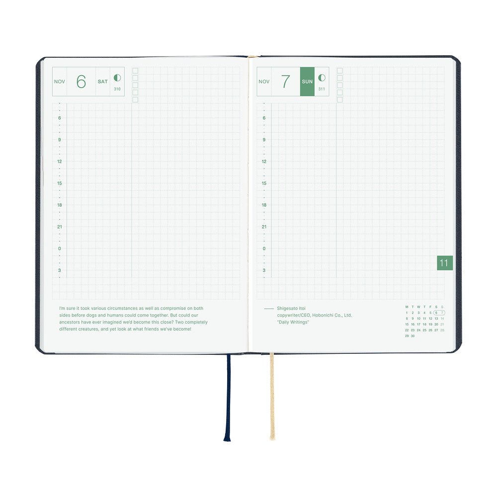 Agenda 2027 HOBONICHI HON - A6 - Slash (Navy) - 