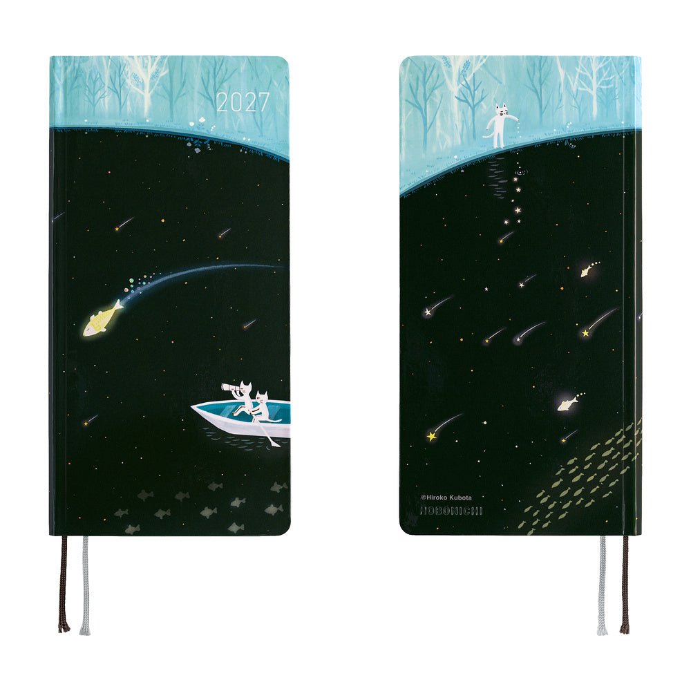 Agenda 2027 HOBONICHI Techo Weeks - Hiroko Kubota : Meteor Shower in the Light Blue Forest - 
