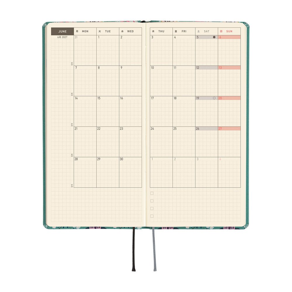 Agenda 2027 HOBONICHI Techo Weeks - Yumi Kitagishi : White Cat Wallpaper - 