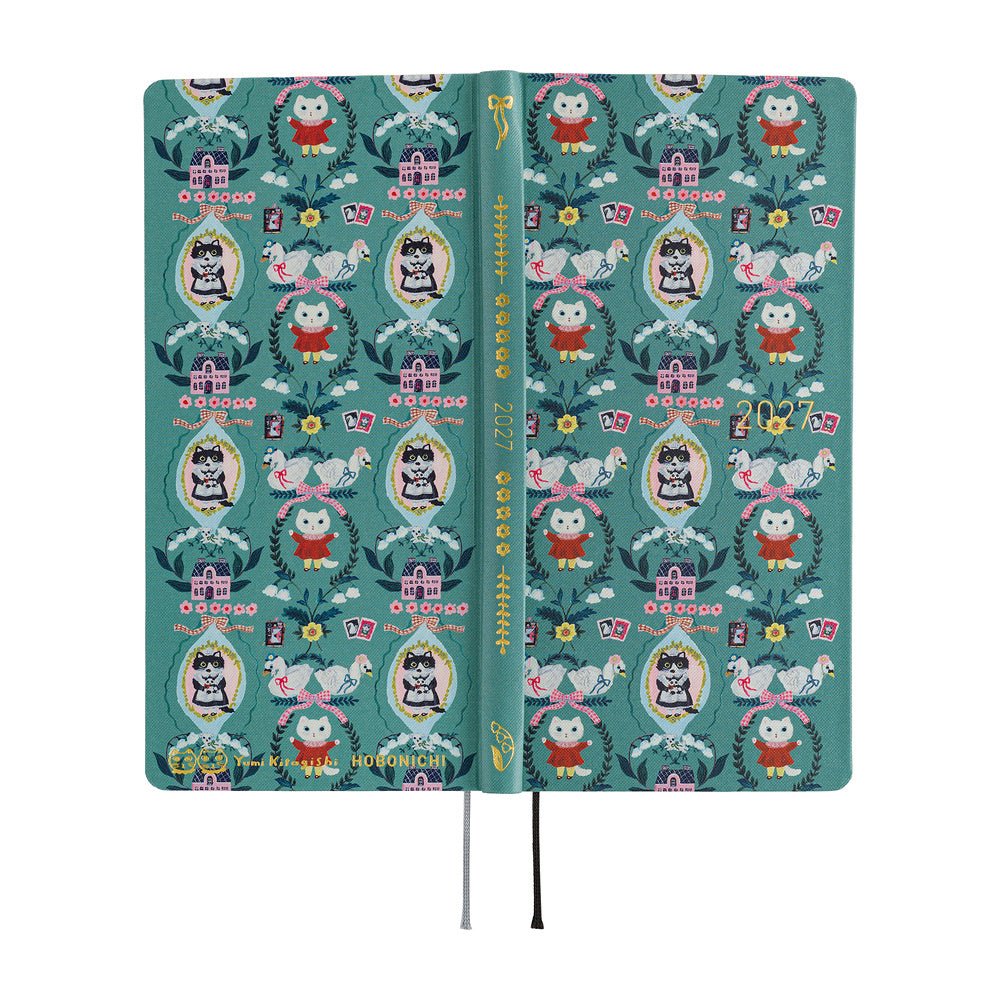 Agenda 2027 HOBONICHI Techo Weeks - Yumi Kitagishi : White Cat Wallpaper - 