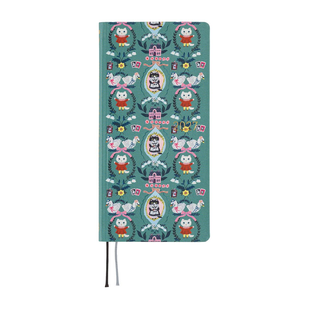 Agenda 2027 HOBONICHI Techo Weeks - Yumi Kitagishi : White Cat Wallpaper - 