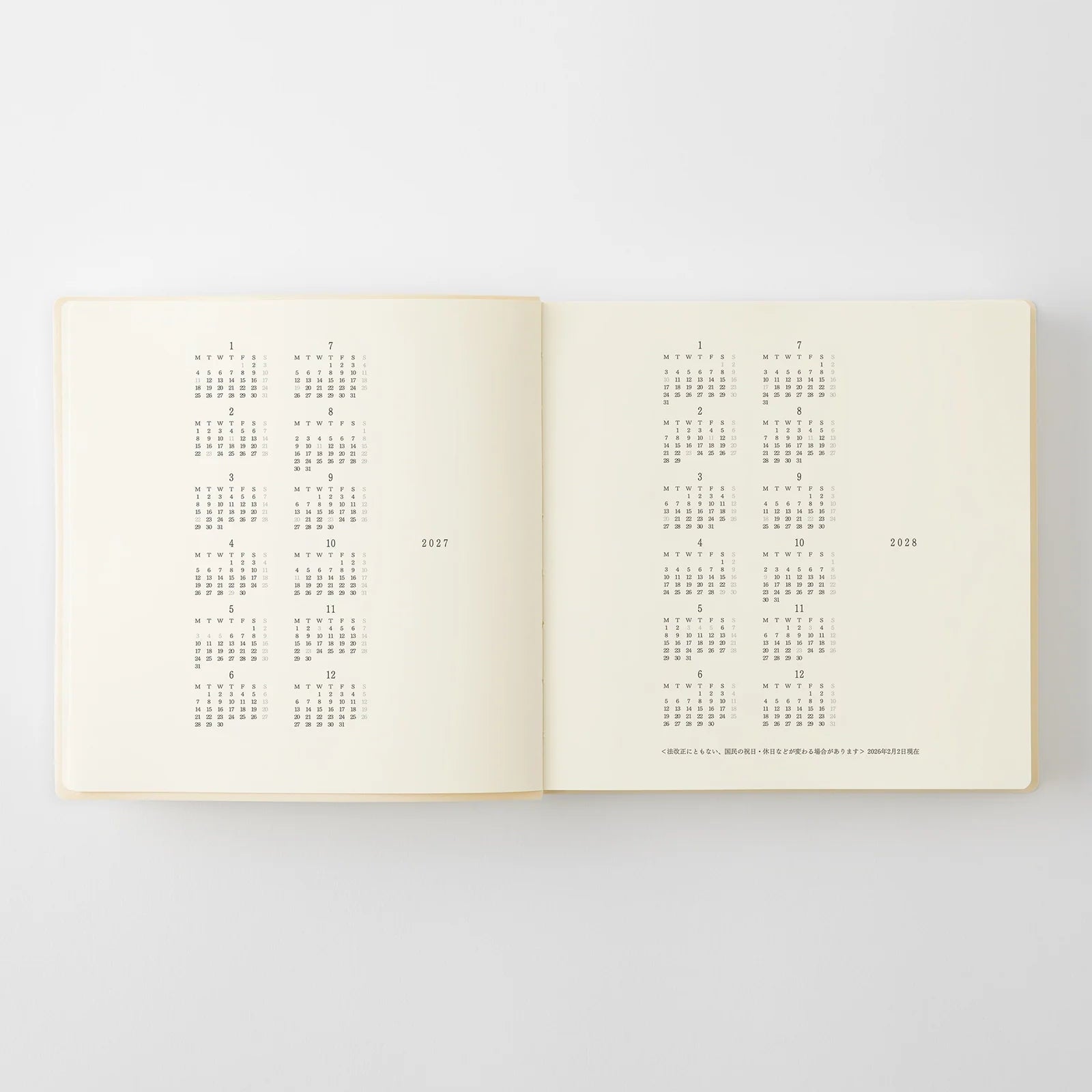Agenda 2027 MD Notebook Diary 1 Day 1 Page - A5 Square - 4902805224925