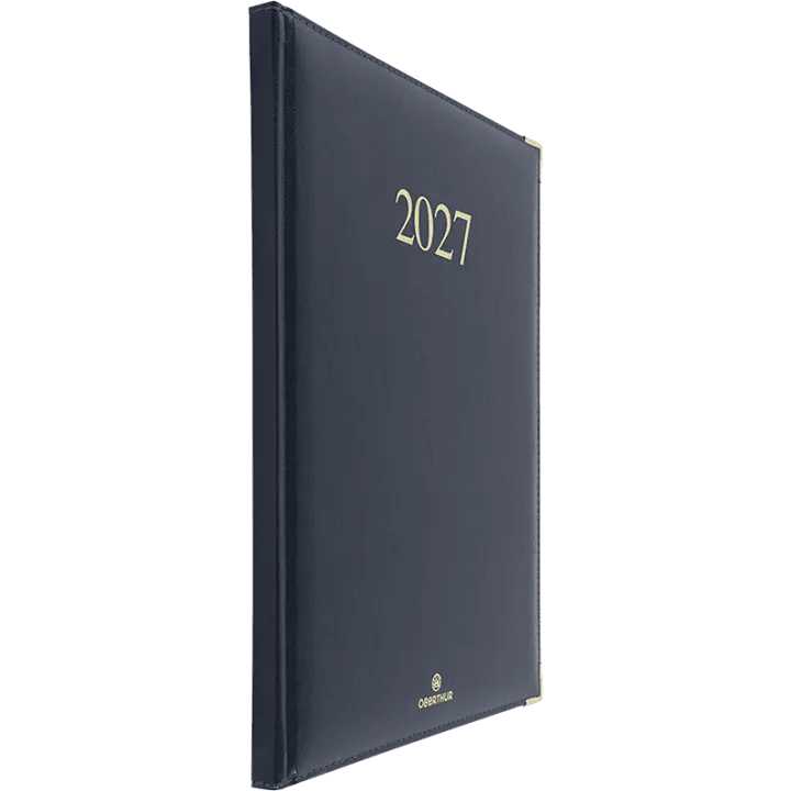 Agenda 2027 OBERTHUR Kiev - 21 x 27 cm - 1 semaine sur 2 pages - Orientation verticale - Marine - 3664447229805