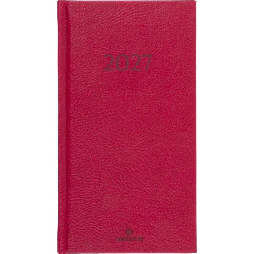 Agenda 2027 OBERTHUR London - 9 x 16,5 cm - 1 semaine sur 2 pages - Orientation horizontale - Rouge - 3664447232010