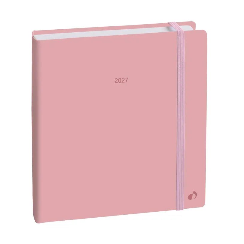 Agenda 2027 QUO VADIS Exécutif Color - 16 x 16 cm - 1 semaine sur 2 pages - Orientation verticale - Pastel rose - 3371010544042
