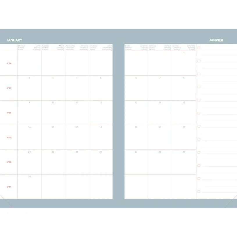 Agenda 2027 QUO VADIS Ministre Color - 16 x 24 cm - 1 semaine sur 2 pages - Orientation verticale - Ella noir - 3371010544578