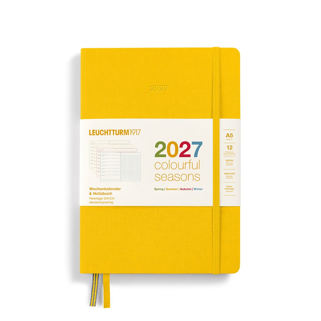 Agenda Colourful Seasons Edition 2027 LEUCHTTURM1917, Anglais - A5 - Hardcover - Yellow - 4070292003559