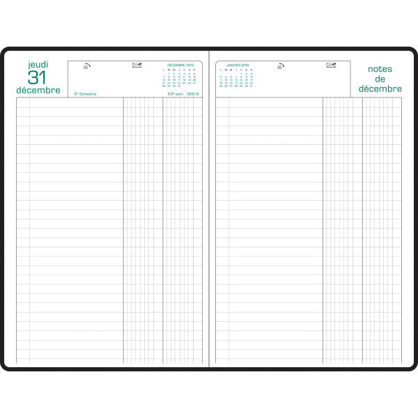 Agenda 2027 EXACOMPTA Raisin - 16,5 x 24,5 cm - 1 jour par page - Orientation horizontale - Bleu