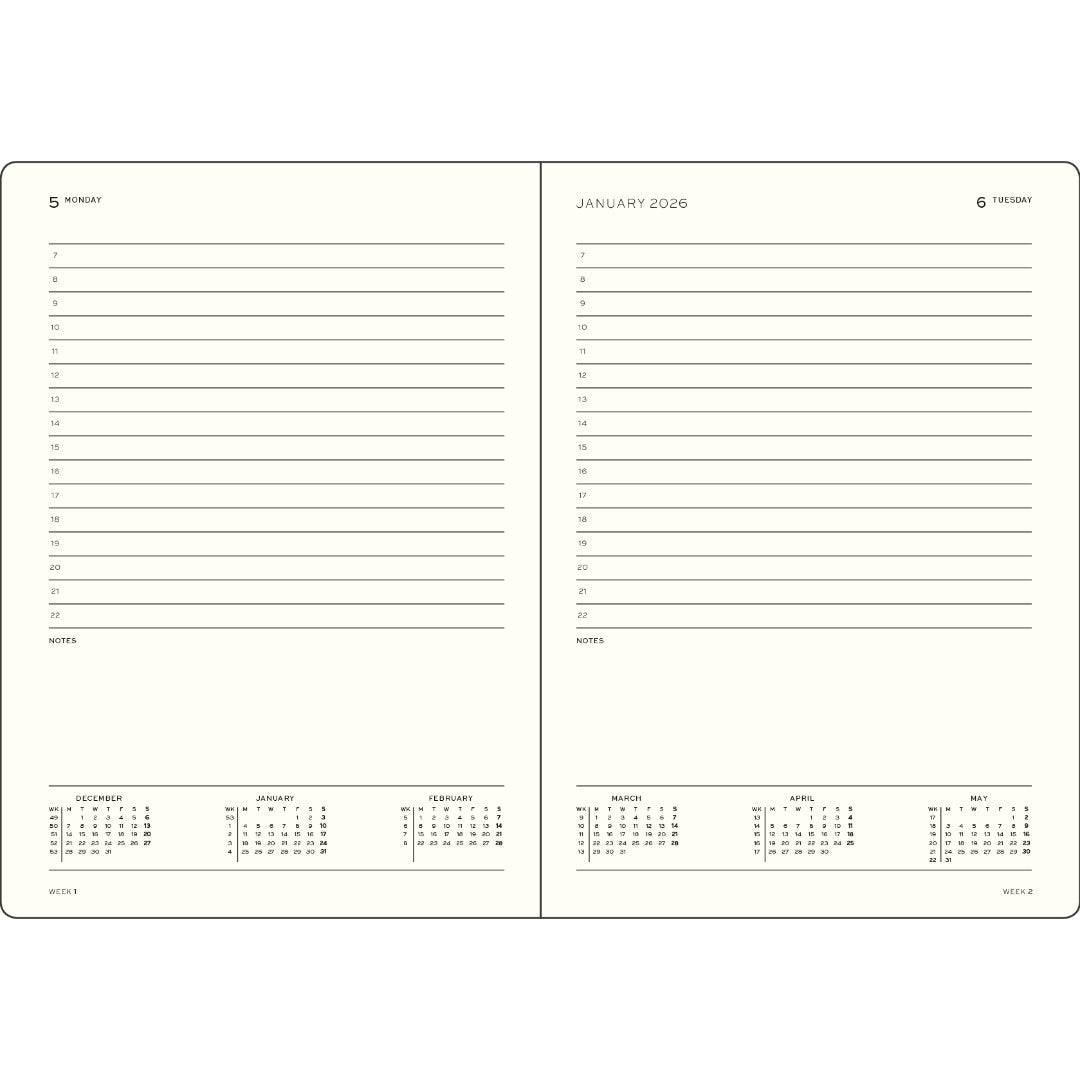 Agenda Journalier 2027 LEUCHTTURM1917, Anglais - A6 - Hardcover - Black - 4070292003177